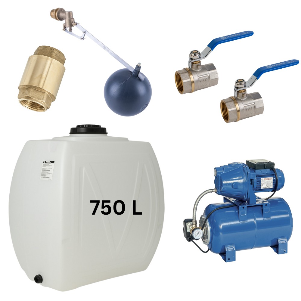 Kit „Drinkwater 750L“ met watertank Narrow Mavil (wit) en hydroporepomp Speroni | Drinkwatertanks |  |